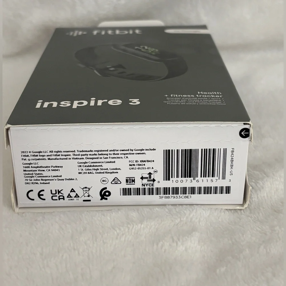 NIB Fitbit Inspire 3 Health and Fitness Tracker, Midnight Zen / Black